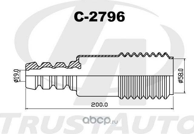 пыльник C-2796 TrustAuto. Артикул C2796