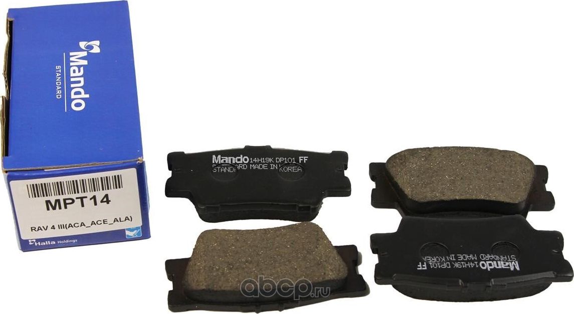 КОМПЛЕКТ ДИСКОВЫХ ТОРМОЗНЫХ КОЛОДОК DAIHATSU MPT14 (Mando). Артикул mpt14
