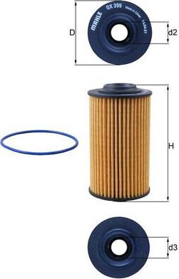 Масляный фильтр Mahle для Alfa Romeo 159 2005-2011. Артикул OX 399D