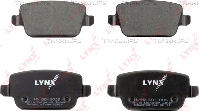 Тормозные колодки LYNXauto задние для Ford Galaxy II 2006-2015. Артикул BD-3005