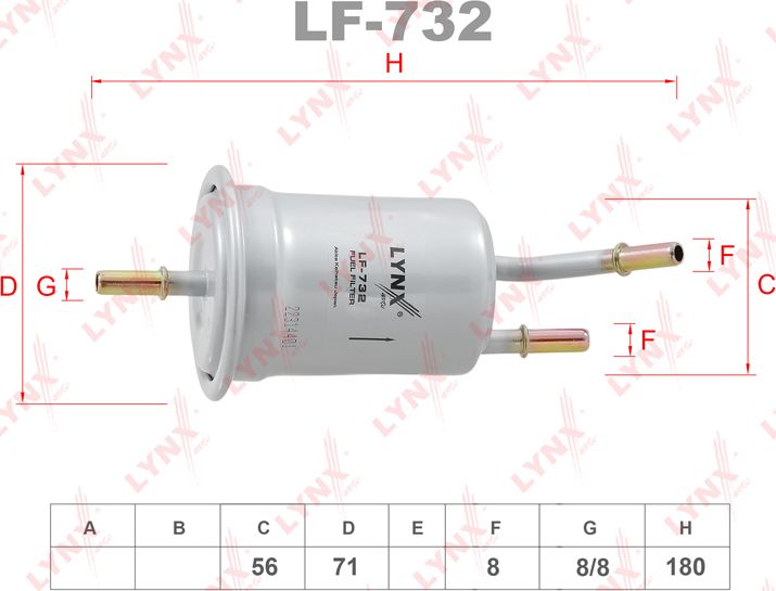 Топливный фильтр LYNXauto. Артикул LF-732