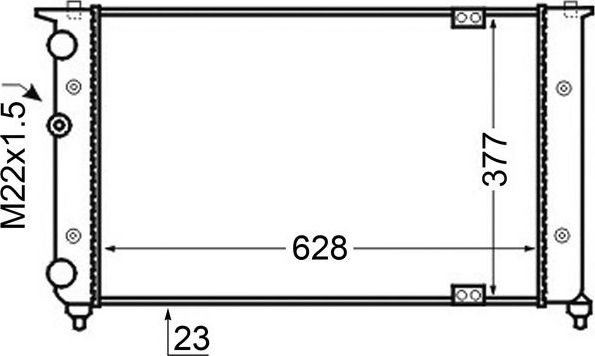 Радиатор охлаждения двигателя Mahle Behr для Volkswagen Caddy II 1996-2004. Артикул CR 134 000S