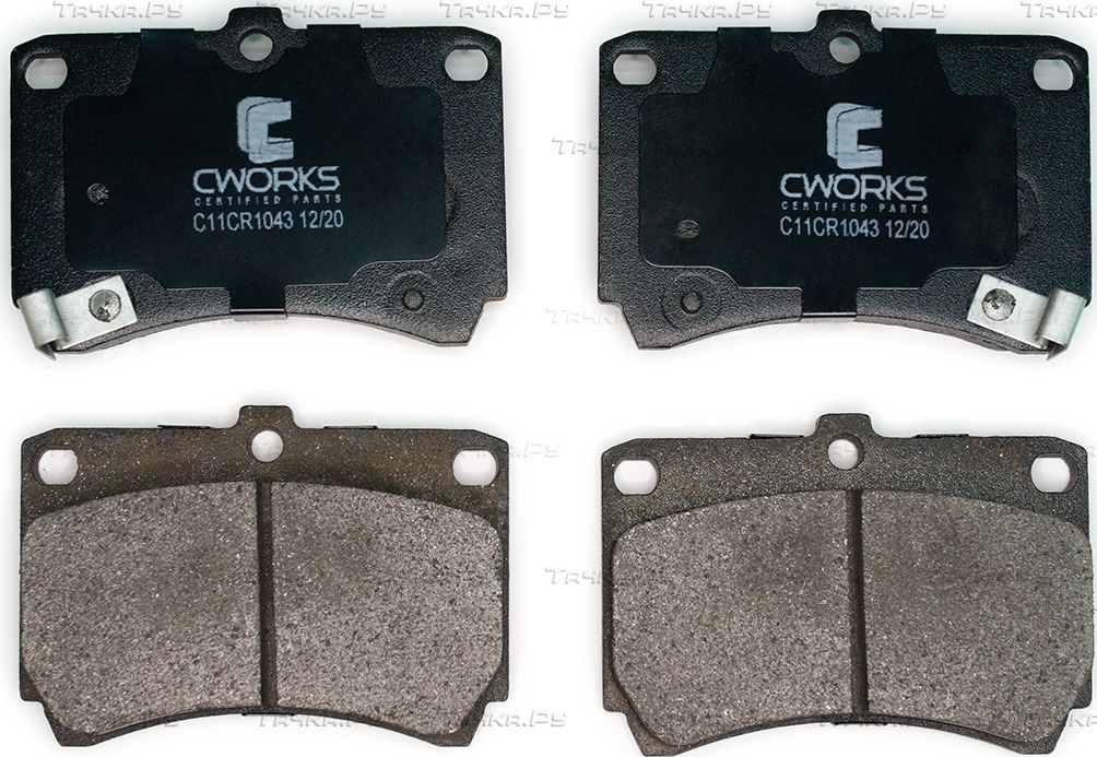 Тормозные колодки Cworks передние для Kia Rio I 2000-2005. Артикул C11CR1043