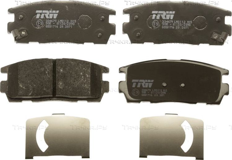Тормозные колодки TRW COTEC задние для Chevrolet Captiva I 2006-2018. Артикул GDB1716