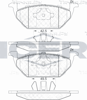 Тормозные колодки Icer передние для Skoda Octavia A7 2012-2019. Артикул 181338