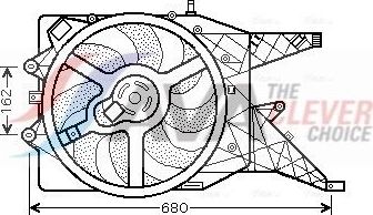 Вентилятор радиатора двигателя AVA (полимерный материал) для Opel Corsa D 2006-2014. Артикул OL7514