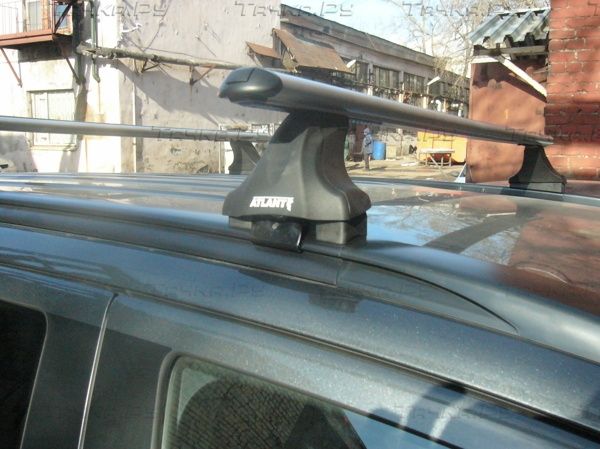 Багажник на интегрированные рейлинги в сборе Атлант для Lada Vesta универсал (SW) 2017-2026 (Аэродинамические дуги). Артикул 7688