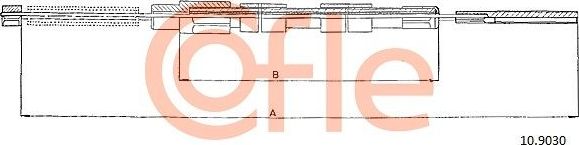 Трос ручника (тросик ручного тормоза) Cofle. Артикул 92.10.9030