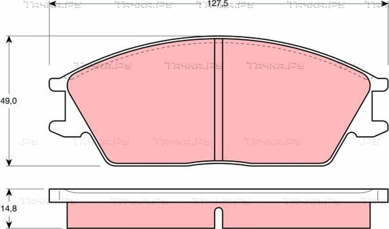 Тормозные колодки TRW передние для Hyundai Pony X2 1989-1995. Артикул GDB373