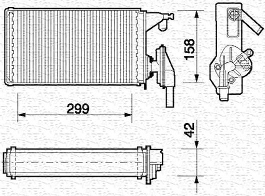 Радиатор отопителя (печки) Magneti Marelli для Citroen Jumper I 1994-2006. Артикул 350218063000