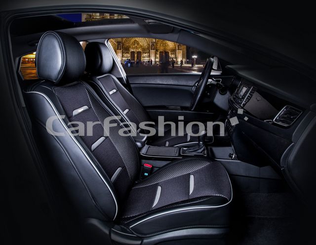 Накидки универсальные CarFashion Business на передние сидения авто, цвет Черный/Черный/Серый. Артикул 21444