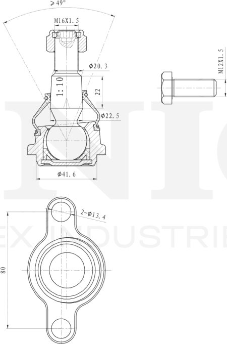 Опора шаровая (Unio). Артикул SSP-20051