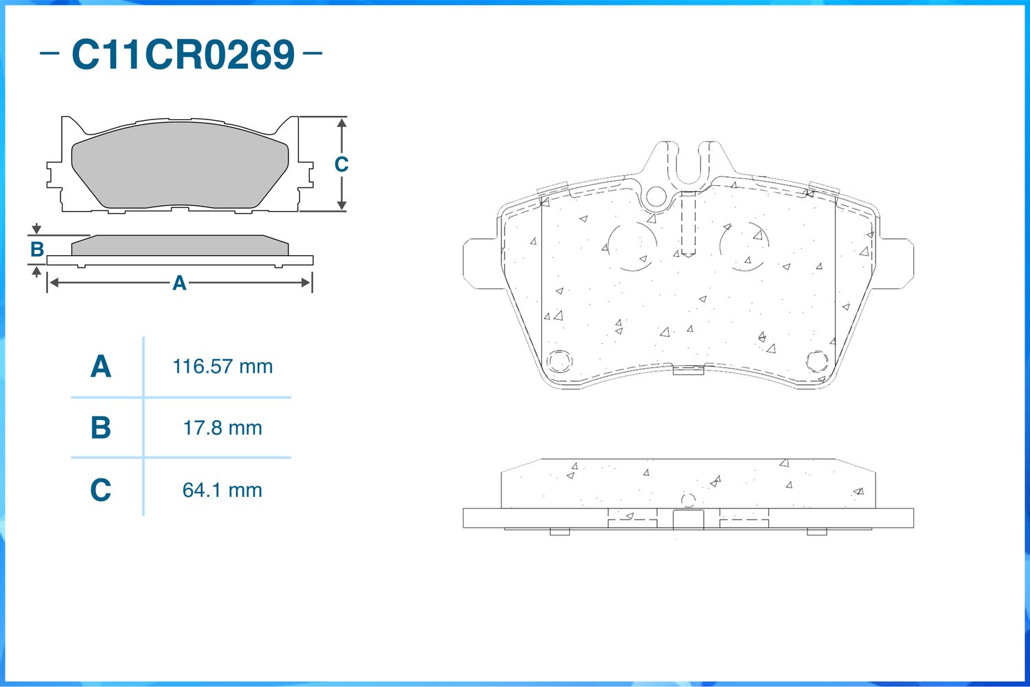 Колодки тормозные передние (Low Metallic) (Cworks). Артикул C11CR0269