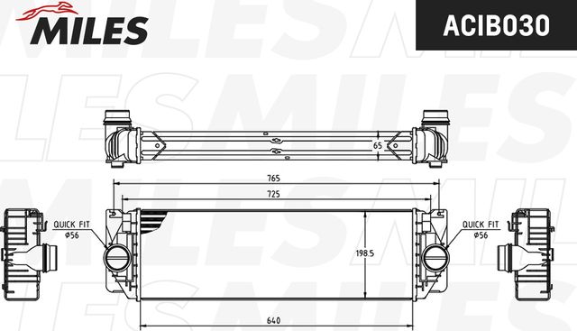 Интеркулер MB SPRINTER W906 210CDI 06 (Miles) Miles. Артикул ACIB030
