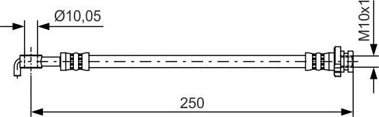 Тормозной шланг Bosch передний для Opel Insignia I 2008-2017. Артикул 1 987 481 434