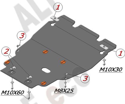Защита Alfeco для картера (без пыльника) Lexus GS 350 2007-2011. Артикул ALF.12.08