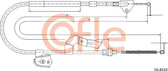 Трос ручника (тросик ручного тормоза) Cofle. Артикул 92.10.4510