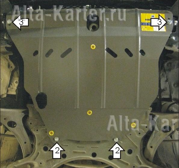 Защита Мотодор для картера и КПП Toyota Matrix I передний привод 2002-2007. Артикул 04501