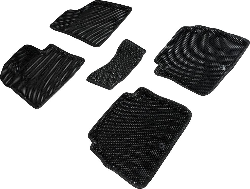 Коврики Seintex 3D EVA ромб для салона Hyundai Santa Fe II 2006-2010 ЧЕРНЫЕ. Артикул 95286