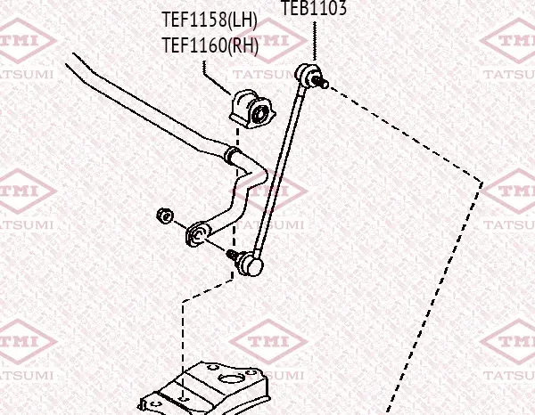 Тяга/стойка стабилизатора (Tatsumi). Артикул TEB1103