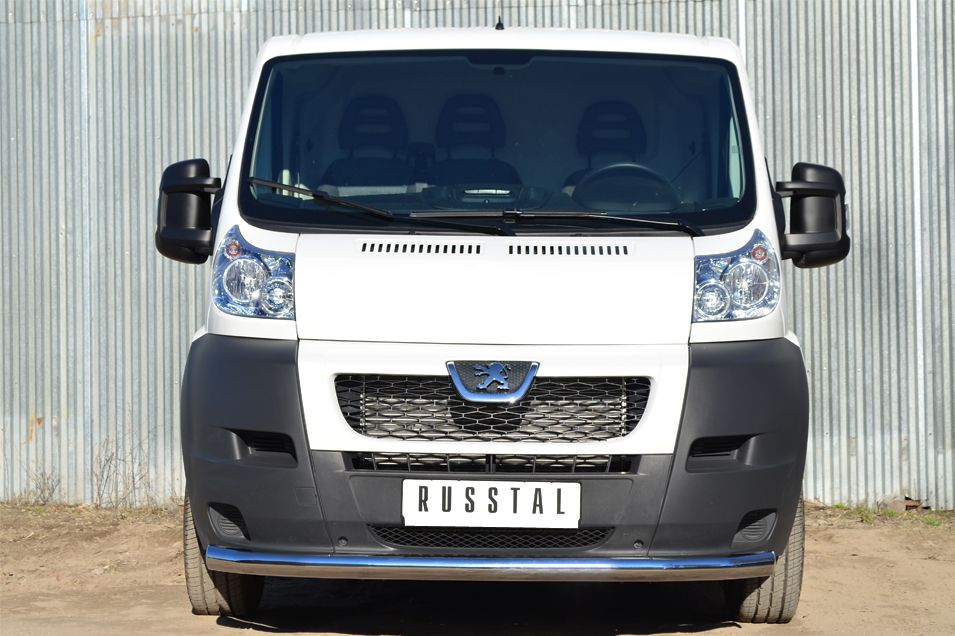 Защита RusStal переднего бампера d76 (секции) для Peugeot Boxer L1H1 2012-2026. Артикул PBZ-001654