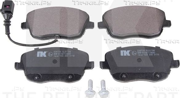 Тормозные колодки NK передние для Skoda Fabia II 2007-2010. Артикул 224779