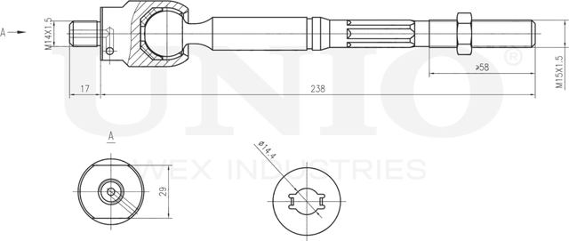 Тяга рулевая (Unio). Артикул SSP-30004