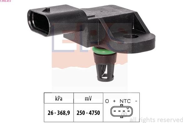 Датчик абсолютного давления (ДАД, MAP) EPS Made in Italy - OE Equivalent. Артикул 1.993.413