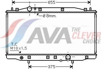 Радиатор охлаждения двигателя AVA. Артикул HD2218