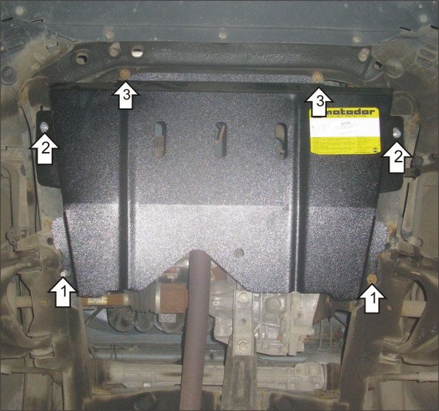 Защита Мотодор усиленная для картера и КПП Renault Logan II 2014-2026. Артикул 71706