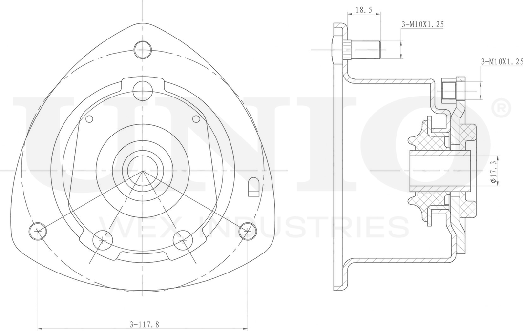 Опора амортизационной стойки (Unio). Артикул RMP-13034