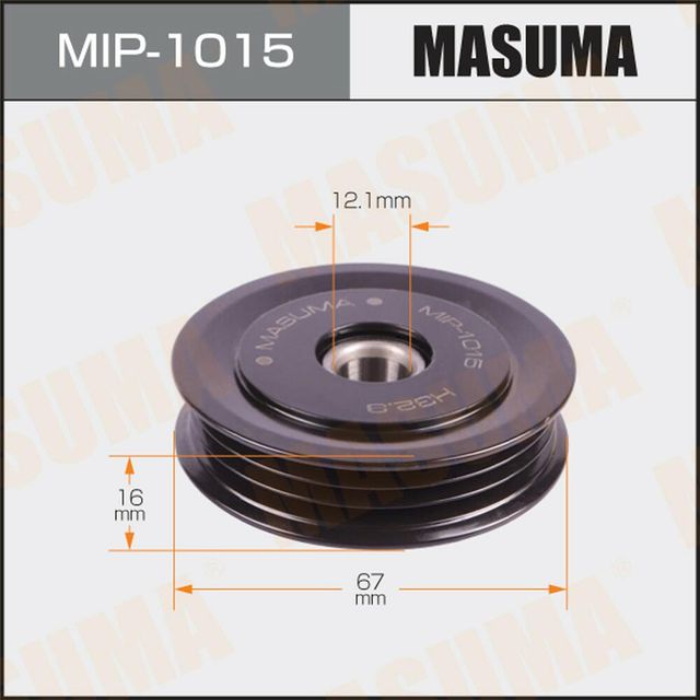 Натяжной ролик (натяжитель) приводного клинового зубчатого ремня Masuma для Toyota Prius II (XW20) 2003-2009. Артикул MIP-1015
