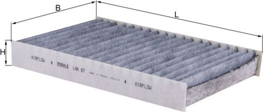 Салонный фильтр Mahle-Knecht. Артикул LAK 87