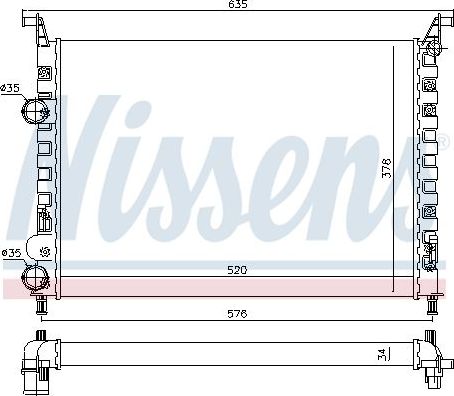 Радиатор охлаждения двигателя Nissens. Артикул 61684