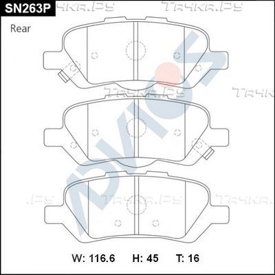 Тормозные колодки Advics для Toyota Camry 40 (V40, XV40) 2006-2011. Артикул SN263P