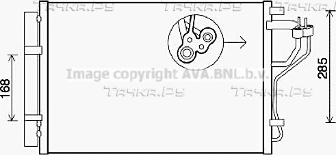 Радиатор кондиционера (конденсатор) AVA для Kia Proceed II 2013-2026. Артикул HYA5308D