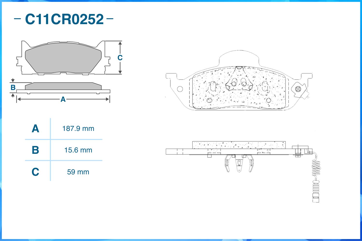 Колодки тормозные передние (Low Metallic) (Cworks). Артикул C11CR0252