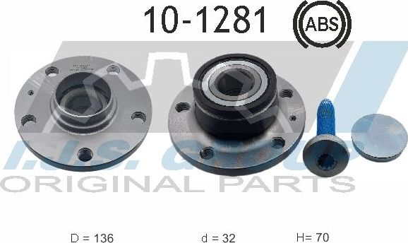 Ступичный подшипник (комплект) IJS Group задний для SEAT Altea I 2004-2015. Артикул 10-1281