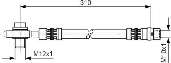 Тормозной шланг Bosch задний внешний для Audi S6 II (C5) 1999-2005. Артикул 1 987 476 308