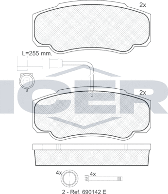 Тормозные колодки Icer. Артикул 141847