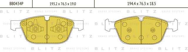 Колодки тормозные VOLVO XC60 08- перед. (Blitz). Артикул BB0434P