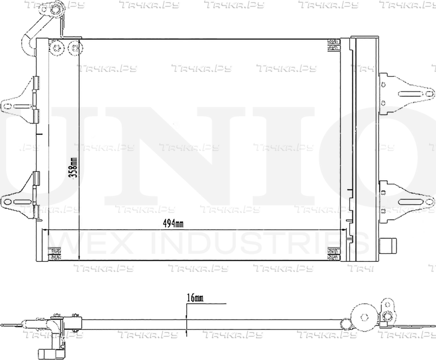 Радиатор кондиционера (Unio). Артикул RAD-30047