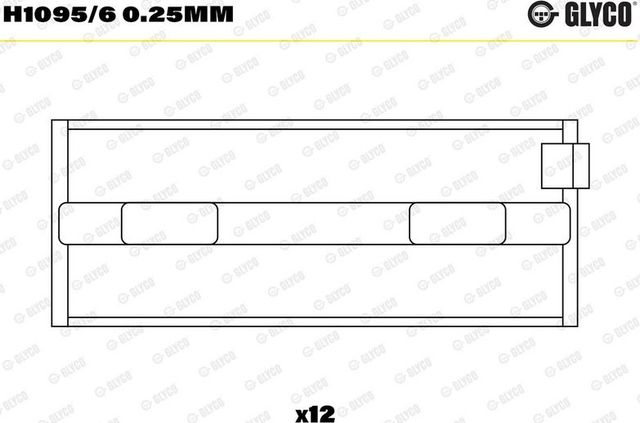 Вкладыши коренные Glyco для Fiat Bravo I 1995-2001. Артикул H1095/6 0.25mm
