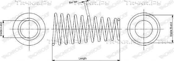 Пружина подвески Monroe OESpectrum задняя для Hyundai Elantra III (XD) 2000-2006. Артикул SP2510