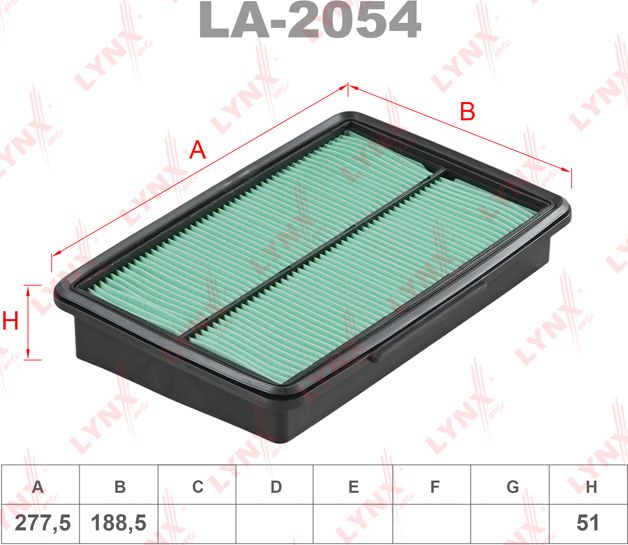 Воздушный фильтр LYNXauto. Артикул LA-2054