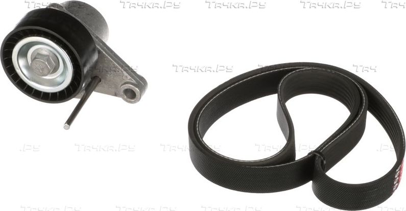 Приводной ремень поликлиновой с роликами (комплект) Gates Micro-V® Kit для Citroen C4 I 2004-2011. Артикул K036PK1053