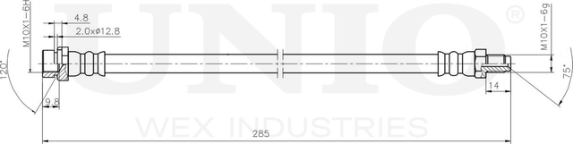 Шланг тормозной (Unio). Артикул BRH-10085