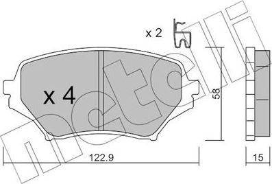 Тормозные колодки Metelli передние для Mazda MX-5 III (NC) 2005-2014. Артикул 22-0870-0