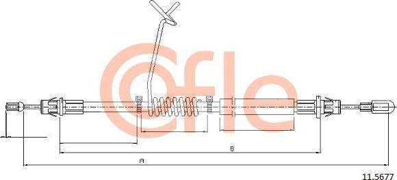 Трос ручника (тросик ручного тормоза) Cofle задний левый для Ford Transit VII 2006-2014. Артикул 11.5677