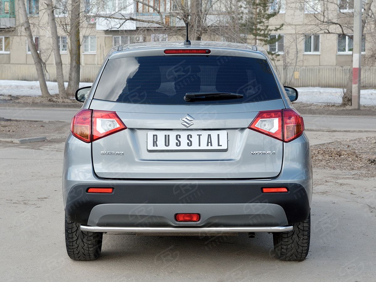 Защита "RusStal" заднего бампера d42 (секции) для Suzuk Vitara IV 2015-2026. Артикул SVZ-002645